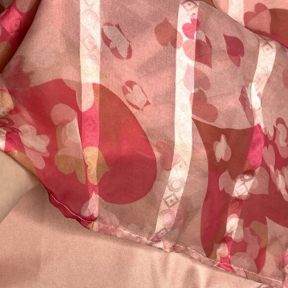 The Moon Sheer Heart Dress Womens L Pink Romantic Whimsical Balletcore Coquette - Picture 5 of 11